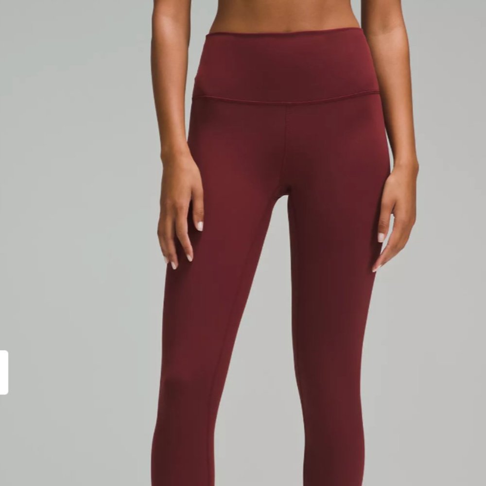 lululemon Wunder Train High Rise Tight 28" Size 4 in Burgundy